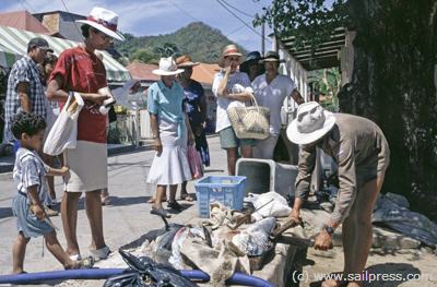 Markt auf den Iles des saintes (vor Guadeloupe).